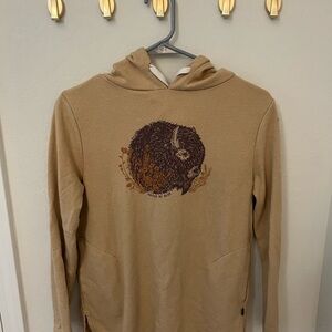 Tan Graphic Hoodie Sweater